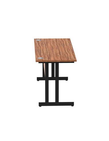 Dynamic Impulse 1600 x 600mm Straight Office Desk Walnut Top Black Cantilever Leg MI003271