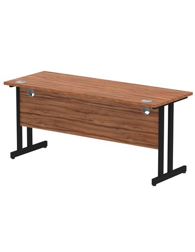 Dynamic Impulse 1600 x 600mm Straight Office Desk Walnut Top Black Cantilever Leg MI003271