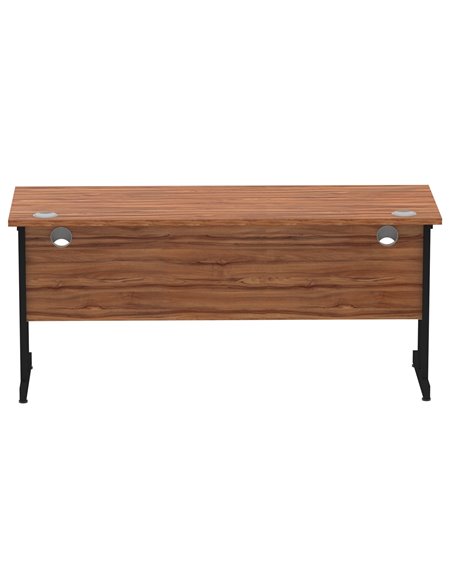 Dynamic Impulse 1600 x 600mm Straight Office Desk Walnut Top Black Cantilever Leg MI003271 - pic 77290 | FastDaddyshop