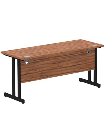Dynamic Impulse 1600 x 600mm Straight Office Desk Walnut Top Black Cantilever Leg MI003271