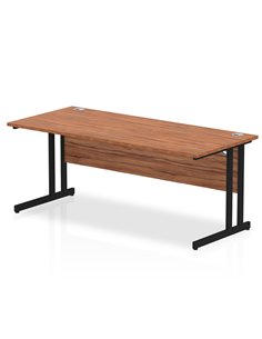 Dynamic Impulse 1800 x 800mm Straight Office Desk Walnut Top Black Cantilever Leg MI003273