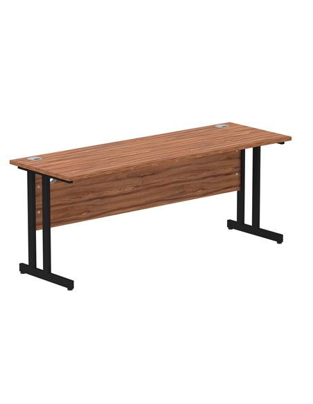 Dynamic Impulse 1800 x 600mm Straight Office Desk Walnut Top Black Cantilever Leg MI003280 - pic 77296 | FastDaddyshop