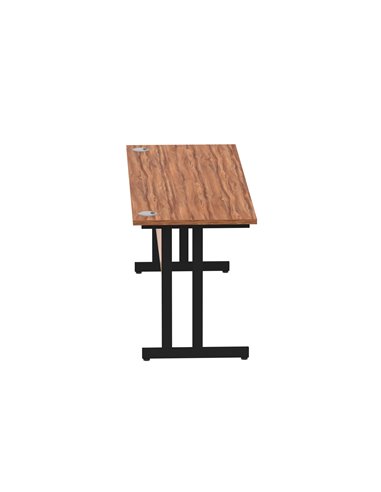 Dynamic Impulse 1800 x 600mm Straight Office Desk Walnut Top Black Cantilever Leg MI003280