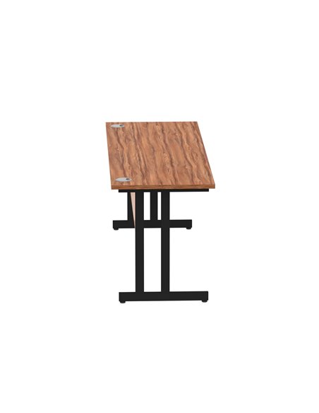Dynamic Impulse 1800 x 600mm Straight Office Desk Walnut Top Black Cantilever Leg MI003280 - pic 77297 | FastDaddyshop