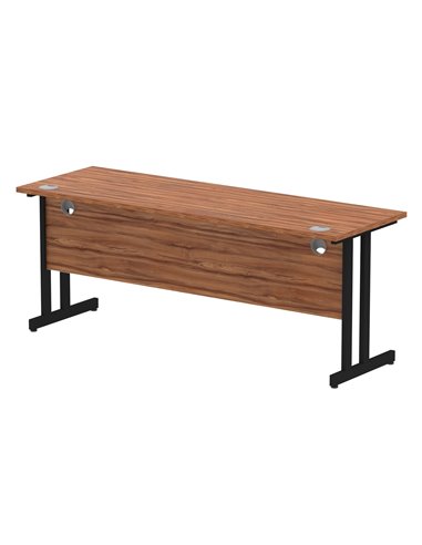 Dynamic Impulse 1800 x 600mm Straight Office Desk Walnut Top Black Cantilever Leg MI003280