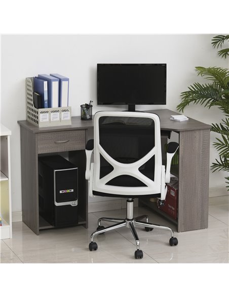 HOMCOM L-Shaped Corner Computer Desk w/ 2 Shelves Wide Worktop Keyboard Tray Drawer & CPU Stand Home Office Study Bedroom Furnit - pic 7730 | FastDaddyshop