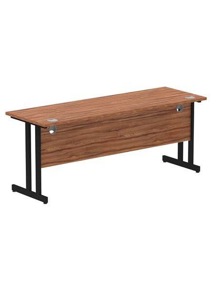 Dynamic Impulse 1800 x 600mm Straight Office Desk Walnut Top Black Cantilever Leg MI003280 - pic 77300 | FastDaddyshop