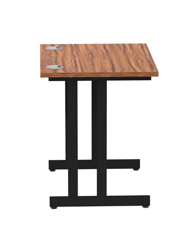 Dynamic Impulse 800 x 600mm Straight Office Desk Walnut Top Black Cantilever Leg MI003281