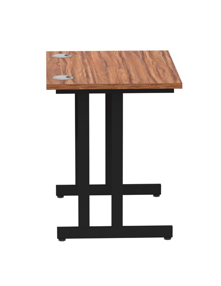 Dynamic Impulse 800 x 600mm Straight Office Desk Walnut Top Black Cantilever Leg MI003281 - pic 77305 | FastDaddyshop