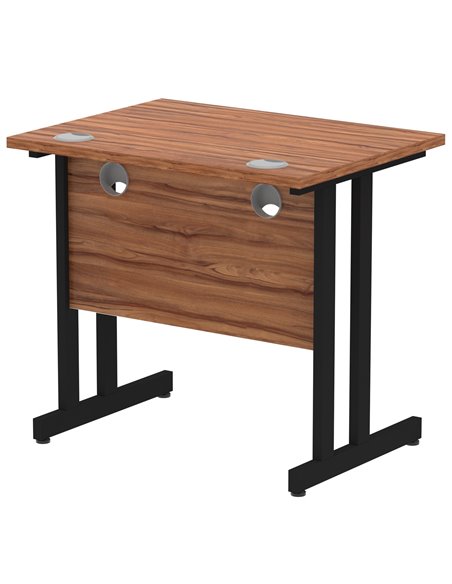 Dynamic Impulse 800 x 600mm Straight Office Desk Walnut Top Black Cantilever Leg MI003281 - pic 77306 | FastDaddyshop