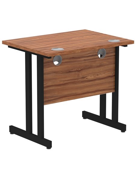 Dynamic Impulse 800 x 600mm Straight Office Desk Walnut Top Black Cantilever Leg MI003281 - pic 77308 | FastDaddyshop