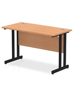 Dynamic Impulse 1200 x 600mm Straight Office Desk Oak Top Black Cantilever Leg MI003286