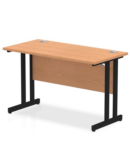 Dynamic Impulse 1200 x 600mm Straight Office Desk Oak Top Black Cantilever Leg MI003286 - pic 77311 | FastDaddyshop