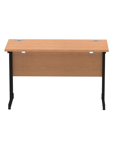 Dynamic Impulse 1200 x 600mm Straight Office Desk Oak Top Black Cantilever Leg MI003286
