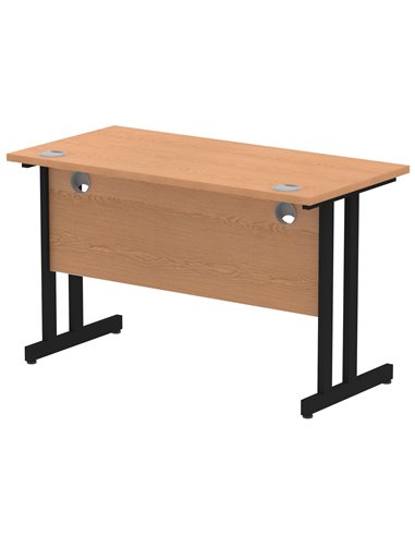 Dynamic Impulse 1200 x 600mm Straight Office Desk Oak Top Black Cantilever Leg MI003286