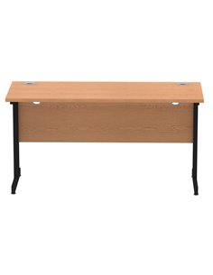 Dynamic Impulse 1400 x 600mm Straight Office Desk Oak Top Black Cantilever Leg MI003292 2
