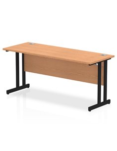Dynamic Impulse 1600 x 600mm Straight Office Desk Oak Top Black Cantilever Leg MI003301