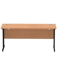 Dynamic Impulse 1600 x 600mm Straight Office Desk Oak Top Black Cantilever Leg MI003301 2