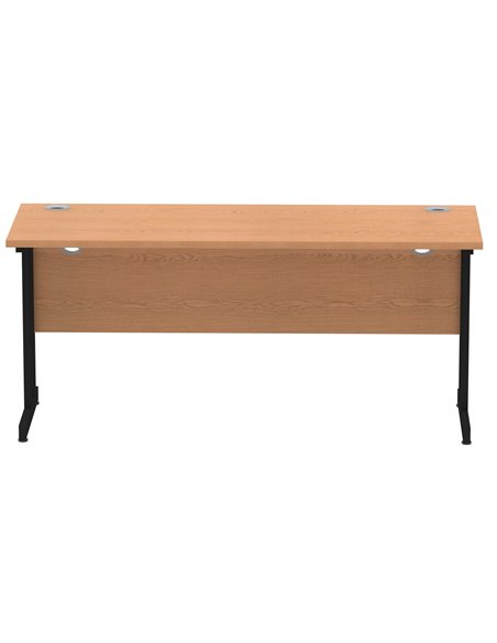 Dynamic Impulse 1600 x 600mm Straight Office Desk Oak Top Black Cantilever Leg MI003301 - pic 77330 | FastDaddyshop