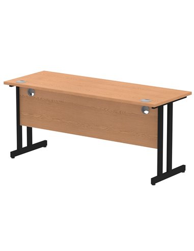 Dynamic Impulse 1600 x 600mm Straight Office Desk Oak Top Black Cantilever Leg MI003301