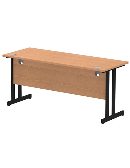 Dynamic Impulse 1600 x 600mm Straight Office Desk Oak Top Black Cantilever Leg MI003301 - pic 77333 | FastDaddyshop