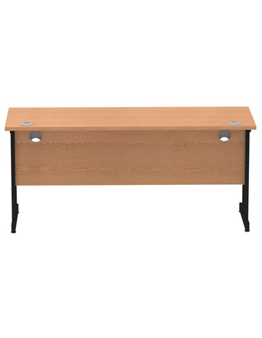 Dynamic Impulse 1600 x 600mm Straight Office Desk Oak Top Black Cantilever Leg MI003301