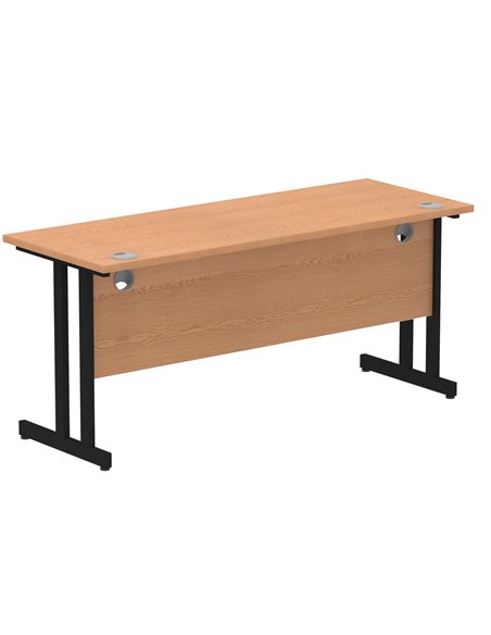 Dynamic Impulse 1600 x 600mm Straight Office Desk Oak Top Black Cantilever Leg MI003301 - pic 77335 | FastDaddyshop