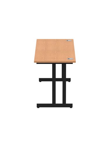 Dynamic Impulse 1600 x 600mm Straight Office Desk Oak Top Black Cantilever Leg MI003301