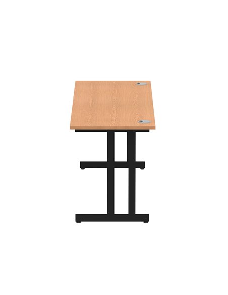 Dynamic Impulse 1600 x 600mm Straight Office Desk Oak Top Black Cantilever Leg MI003301 - pic 77336 | FastDaddyshop
