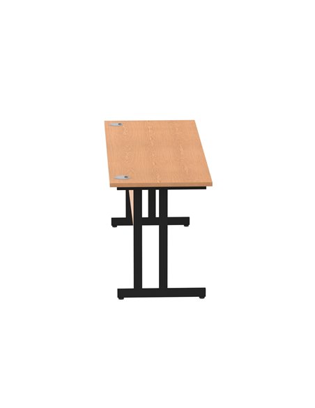Dynamic Impulse 1800 x 600mm Straight Office Desk Oak Top Black Cantilever Leg MI003310 - pic 77341 | FastDaddyshop