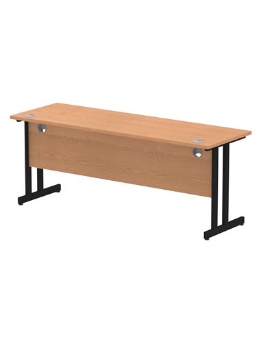 Dynamic Impulse 1800 x 600mm Straight Office Desk Oak Top Black Cantilever Leg MI003310