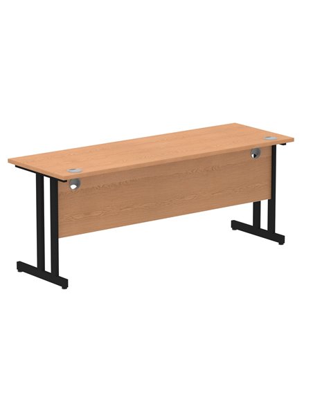 Dynamic Impulse 1800 x 600mm Straight Office Desk Oak Top Black Cantilever Leg MI003310 - pic 77344 | FastDaddyshop
