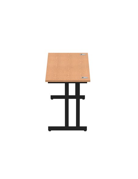 Dynamic Impulse 1800 x 600mm Straight Office Desk Oak Top Black Cantilever Leg MI003310 - pic 77345 | FastDaddyshop