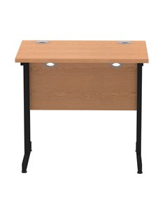 Dynamic Impulse 800 x 600mm Straight Office Desk Oak Top Black Cantilever Leg MI003311 2