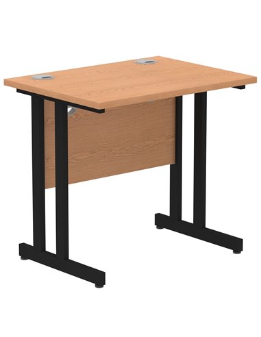 Dynamic Impulse 800 x 600mm Straight Office Desk Oak Top Black Cantilever Leg MI003311