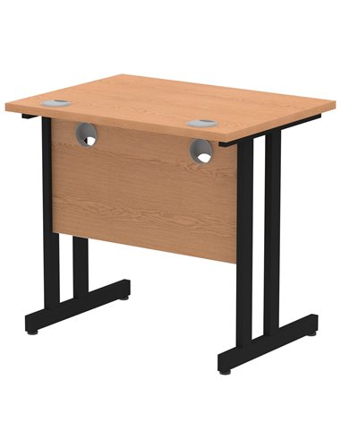 Dynamic Impulse 800 x 600mm Straight Office Desk Oak Top Black Cantilever Leg MI003311
