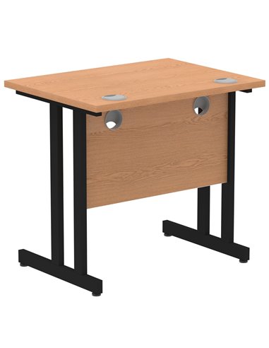 Dynamic Impulse 800 x 600mm Straight Office Desk Oak Top Black Cantilever Leg MI003311