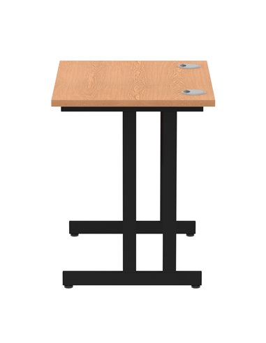 Dynamic Impulse 800 x 600mm Straight Office Desk Oak Top Black Cantilever Leg MI003311
