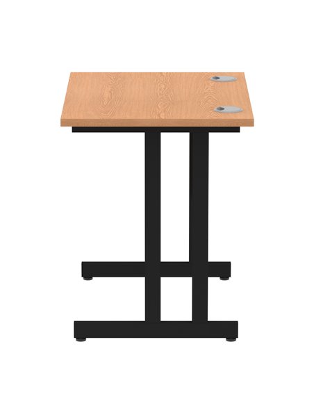 Dynamic Impulse 800 x 600mm Straight Office Desk Oak Top Black Cantilever Leg MI003311 - pic 77353 | FastDaddyshop