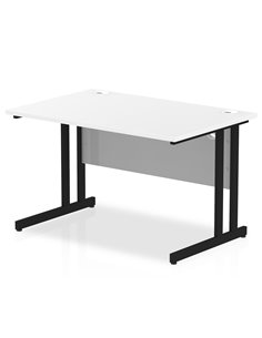 Dynamic Impulse 1200 x 800mm Straight Office Desk White Top Black Cantilever Leg MI003313