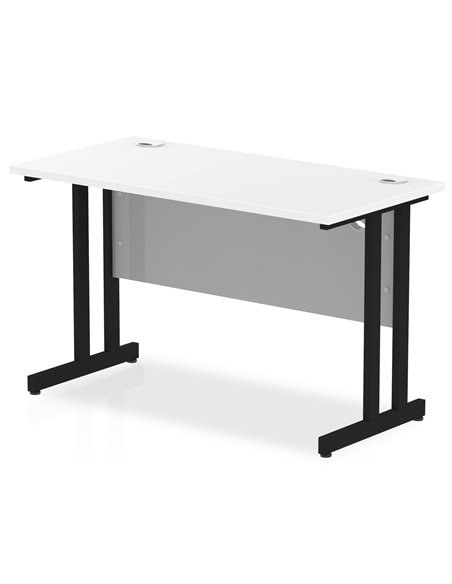 Dynamic Impulse 1200 x 600mm Straight Office Desk White Top Black Cantilever Leg MI003316 - pic 77355 | FastDaddyshop