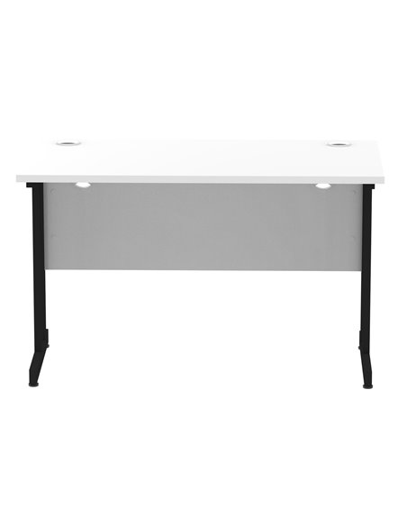 Dynamic Impulse 1200 x 600mm Straight Office Desk White Top Black Cantilever Leg MI003316 - pic 77356 | FastDaddyshop