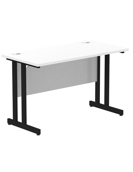 Dynamic Impulse 1200 x 600mm Straight Office Desk White Top Black Cantilever Leg MI003316 - pic 77357 | FastDaddyshop