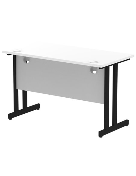 Dynamic Impulse 1200 x 600mm Straight Office Desk White Top Black Cantilever Leg MI003316 - pic 77359 | FastDaddyshop