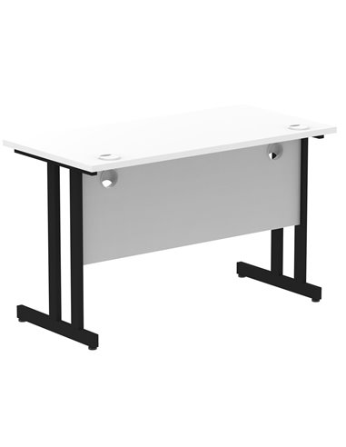 Dynamic Impulse 1200 x 600mm Straight Office Desk White Top Black Cantilever Leg MI003316