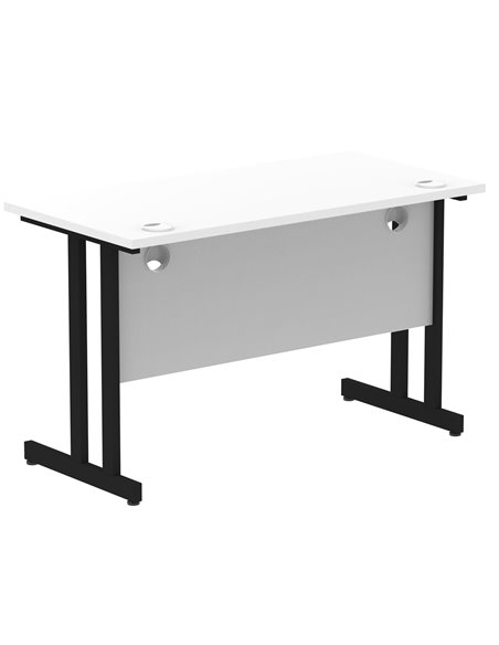 Dynamic Impulse 1200 x 600mm Straight Office Desk White Top Black Cantilever Leg MI003316 - pic 77361 | FastDaddyshop