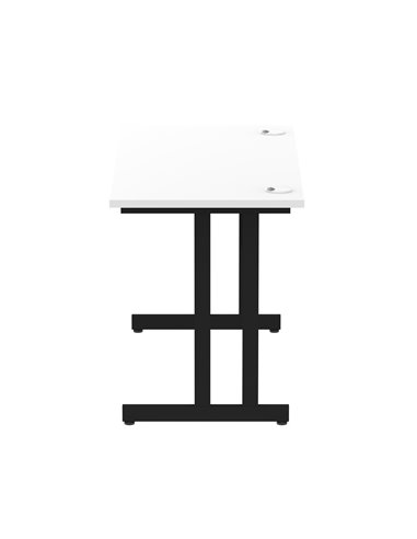 Dynamic Impulse 1200 x 600mm Straight Office Desk White Top Black Cantilever Leg MI003316