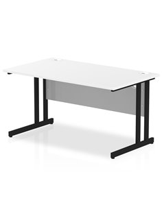 Dynamic Impulse 1400 x 800mm Straight Office Desk White Top Black Cantilever Leg MI003318