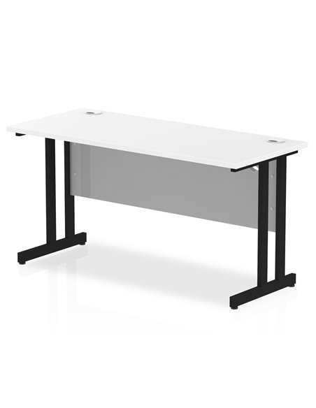 Dynamic Impulse 1400 x 600mm Straight Office Desk White Top Black Cantilever Leg MI003322 - pic 77364 | FastDaddyshop