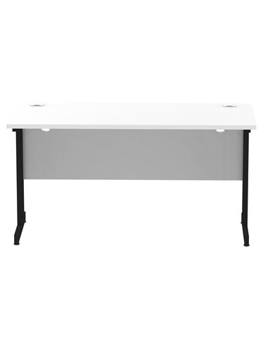 Dynamic Impulse 1400 x 600mm Straight Office Desk White Top Black Cantilever Leg MI003322